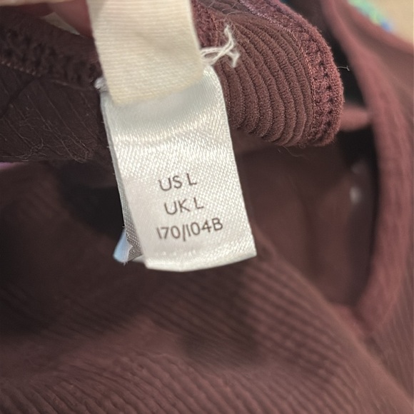 Free People Movement Brown Ribbed Free Throw Crop Top Size Large - Picture 4 of 6